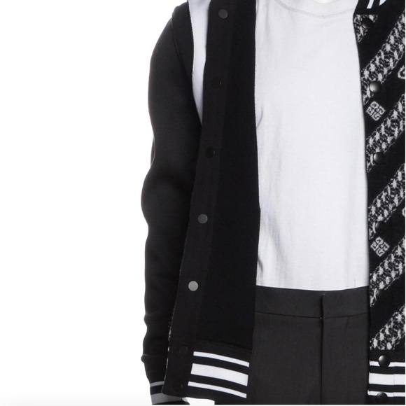 Givenchy Logo Reversible Black & White Men's Fitted Bomber Jacket NEW - Picture 4 of 4
